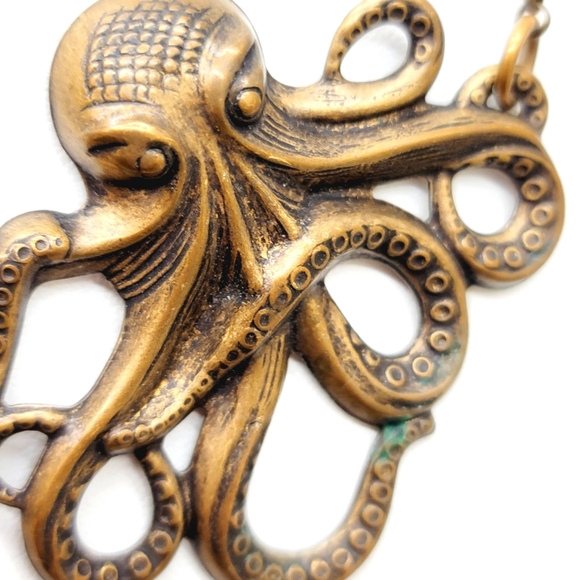 Steampunk Cosplay Sci-Fi Octopus Cthulu Squid Tentacles Brass Necklace Choker - Picture 8 of 12